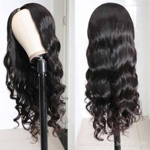 Hight Good Quality 250 Density Balage Brazilian Indian Cambodian Remy Virgin Clip In Human Hair U Part Wigs For Black Women